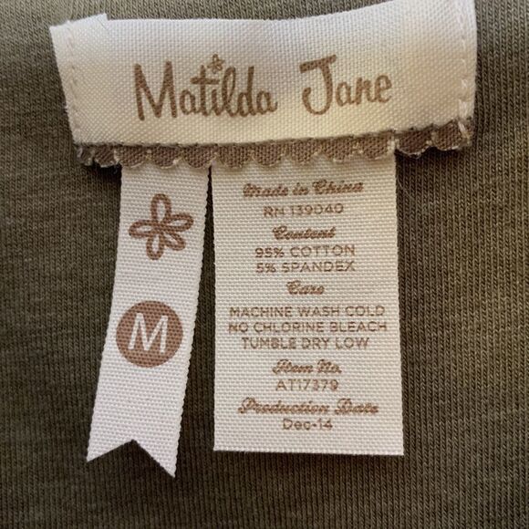 Matilda Jane medium layered tank top -cream over olive green - Picture 2 of 5